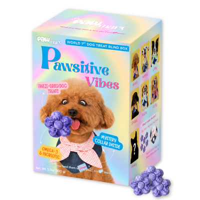 The Pawmart Freeze-Dried Blueberry Goat Milk Yogurt Dog Treat Blind Box With Mystery Collar - Limited Edition Pet Gift Box