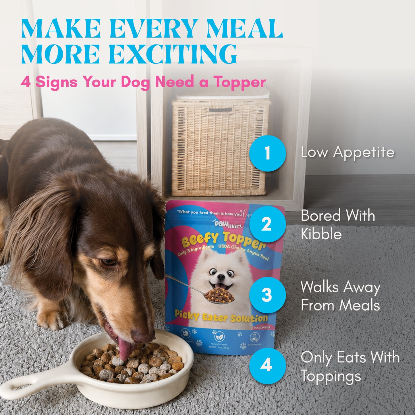 [~15 Scoops] The Pawmart Freeze-Dried Beef Dog Food Topper