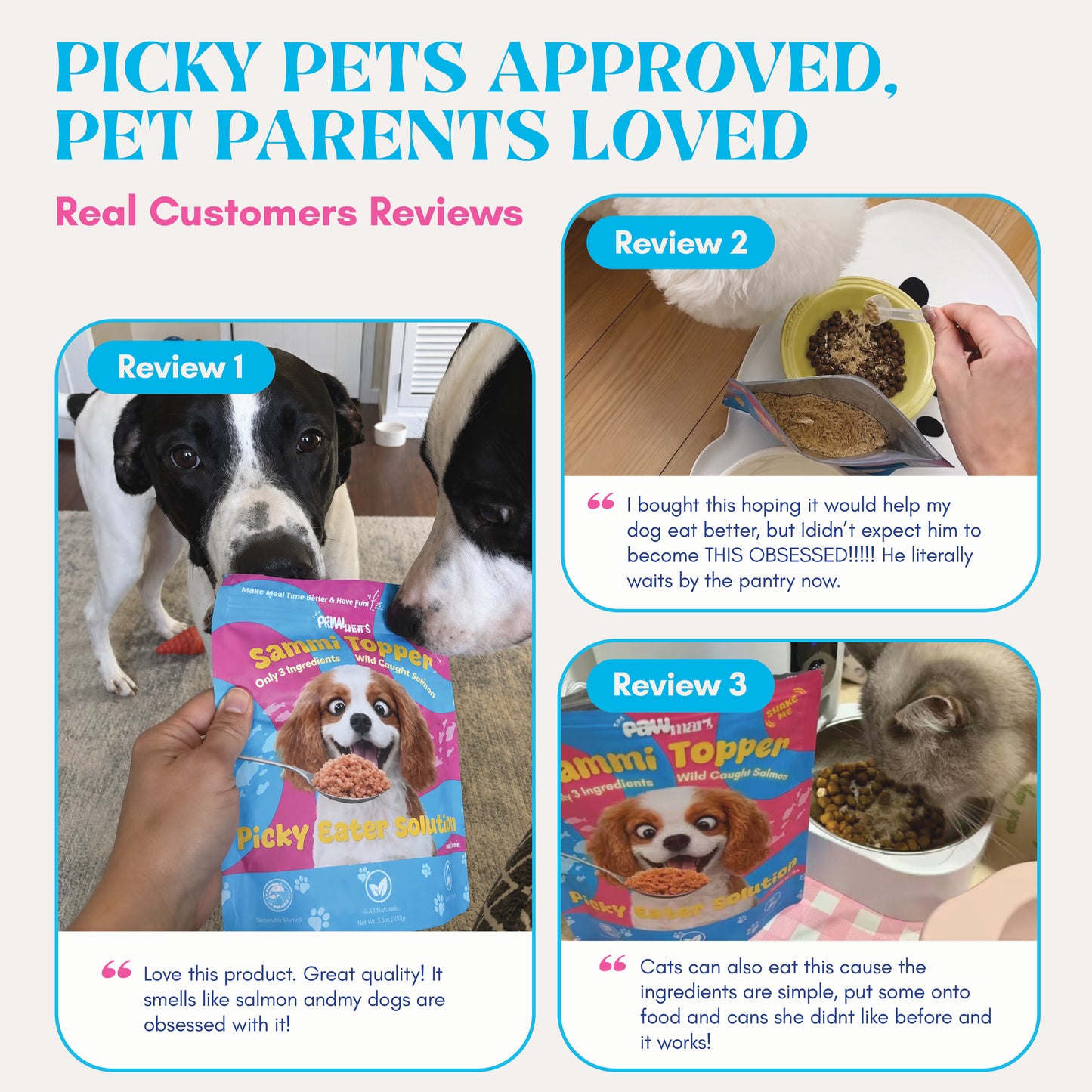[3 × 1oz] The Pawmart Starter Routine Bundle | Duck + Salmon + Beef Freeze-Dried Dog Food Toppers | Only 3 Ingredients Each