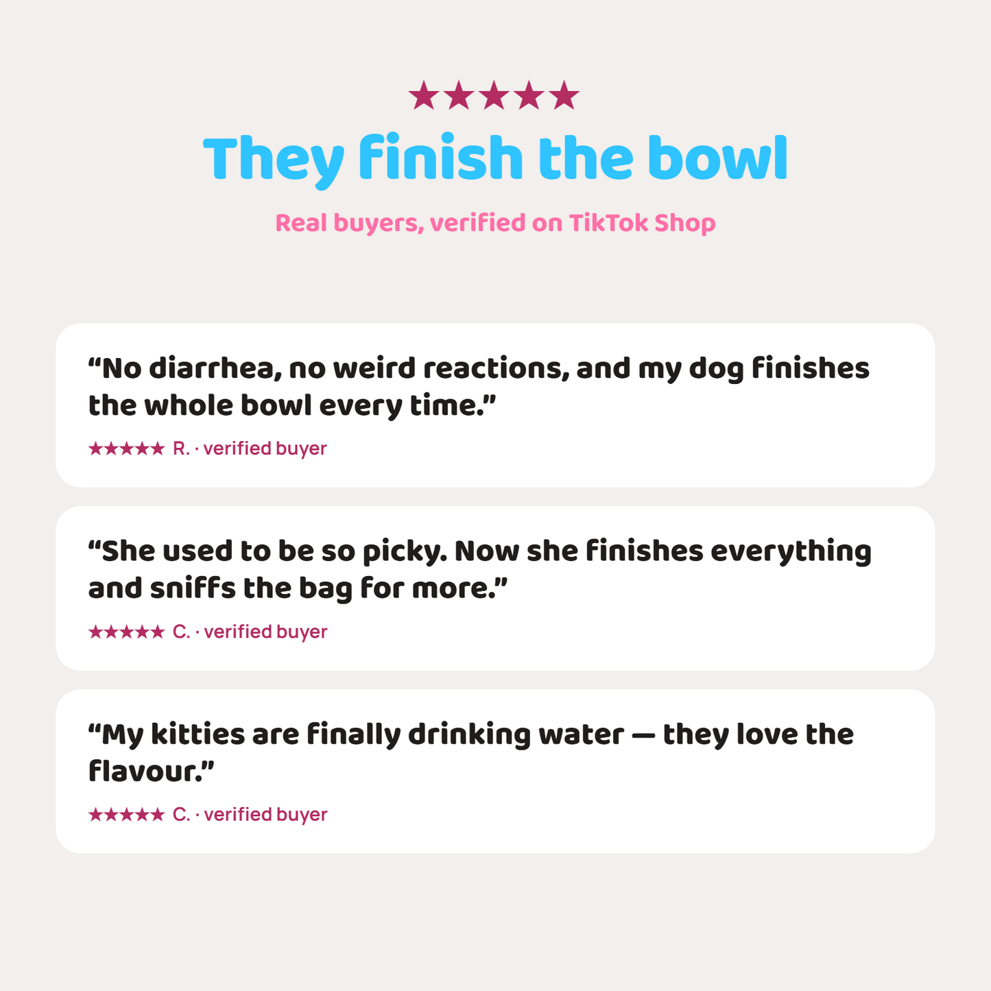 Five-star reviews from verified TikTok Shop buyers