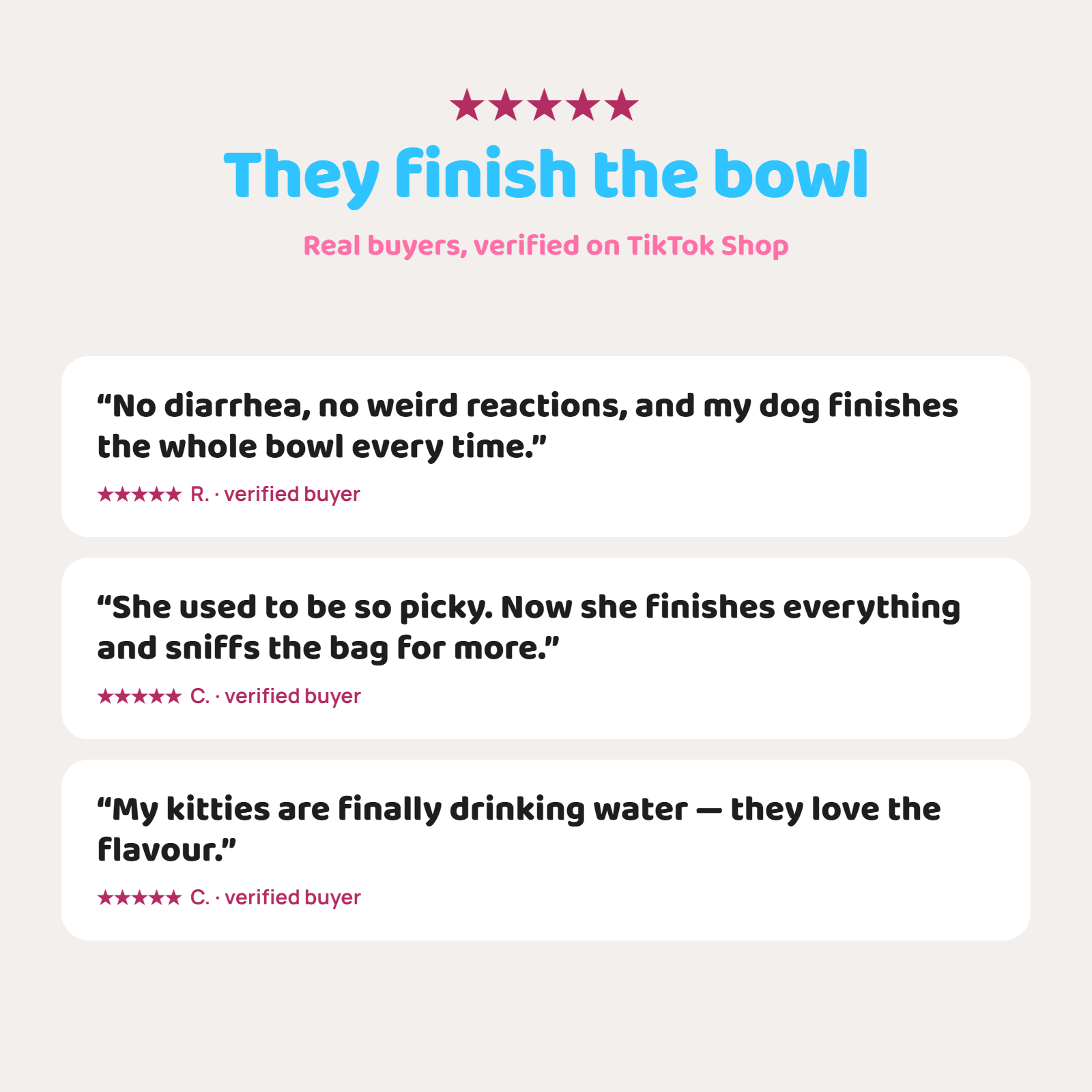 Five-star reviews from verified TikTok Shop buyers