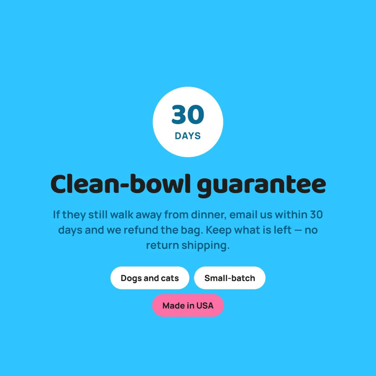 30-day clean-bowl guarantee